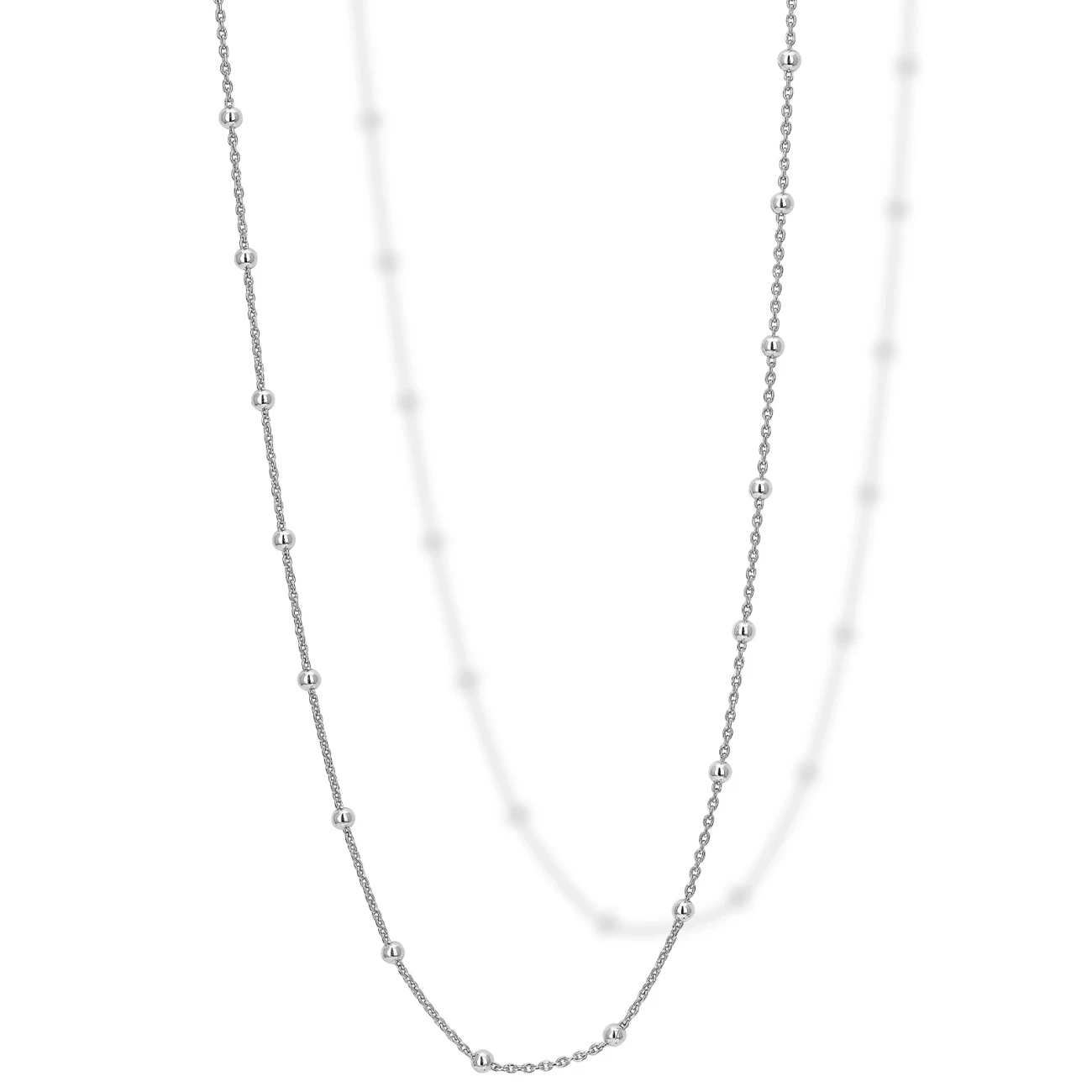 Collana rosario in argento bianco