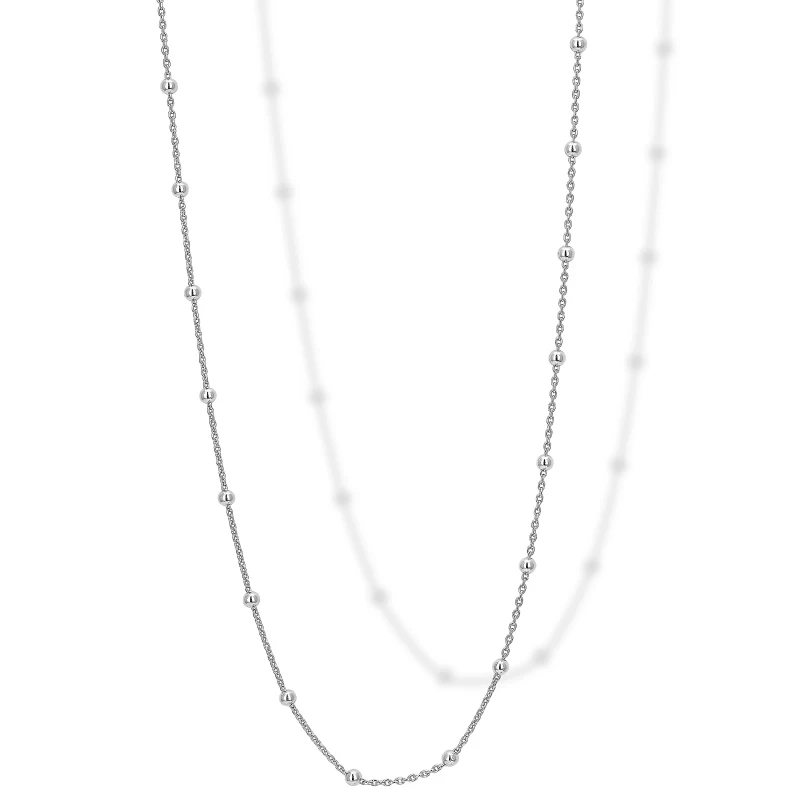 Collana rosario in argento bianco