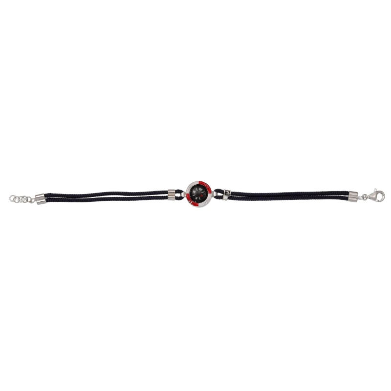Bracciale in Argento con Bussola Smalto e Sagola marinara