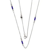 Catena in argento con smalto bianco e blu