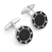 Gemelli in argento con smalto nero