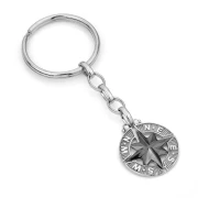Portachiavi in argento con stella brunita
