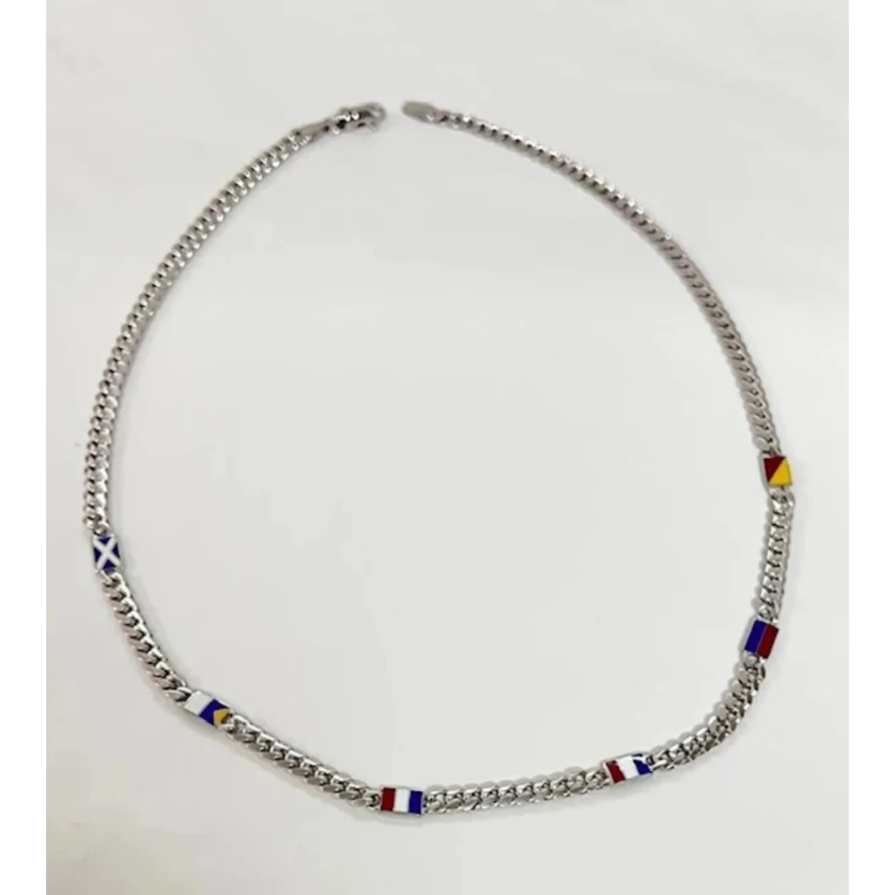 Catena Groumette in Argento con Bandiere Nautiche Arcadia