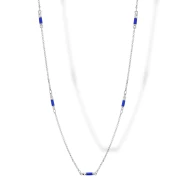 Catena in argento con smalto bianco e blu