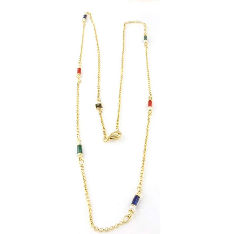 Catena in Argento giallo con Smalti