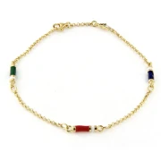 Bracciale in argento giallo con smalti