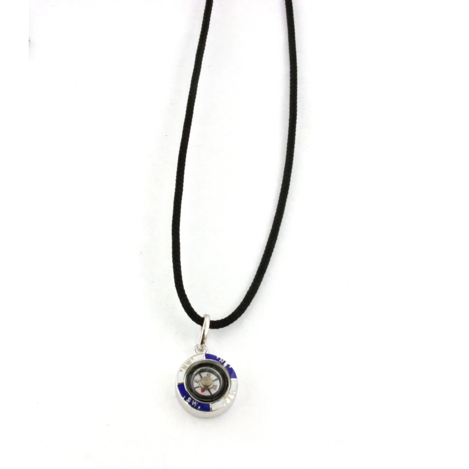 Collana in sagola marinara con bussola smaltata misura piccola Arcadia