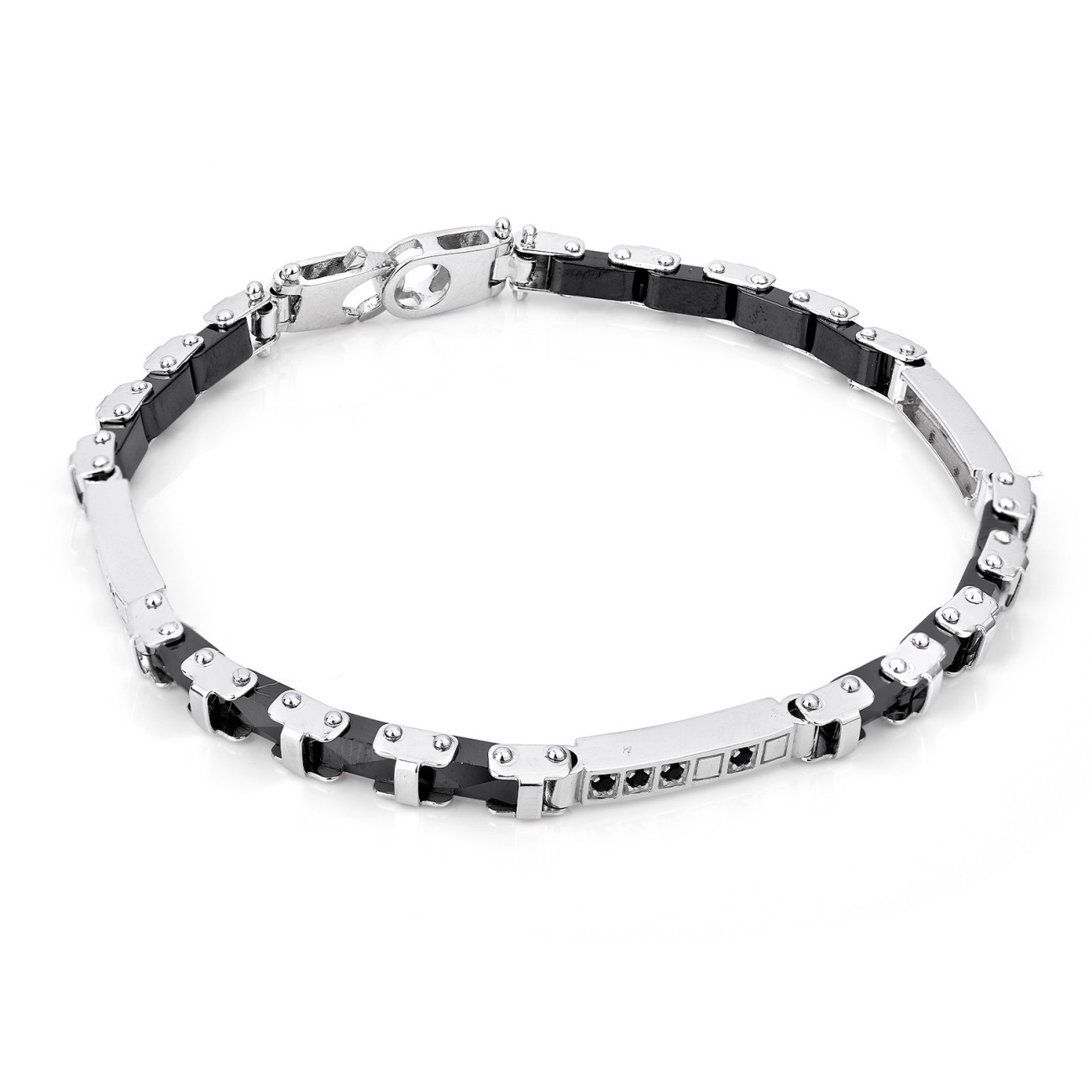 Bracciale in Argento con Ceramica e Pietre