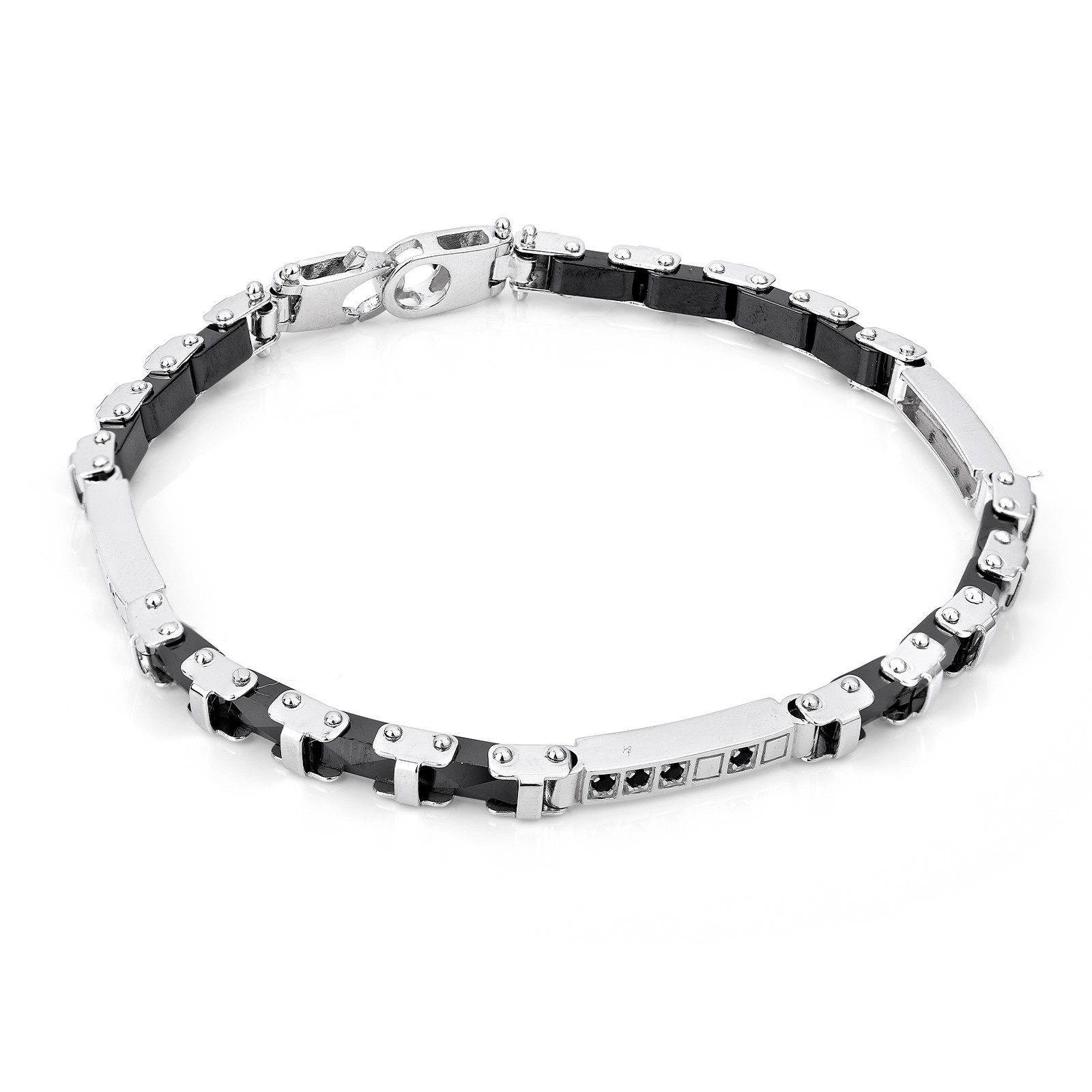 Bracciale in Argento con Ceramica e Pietre