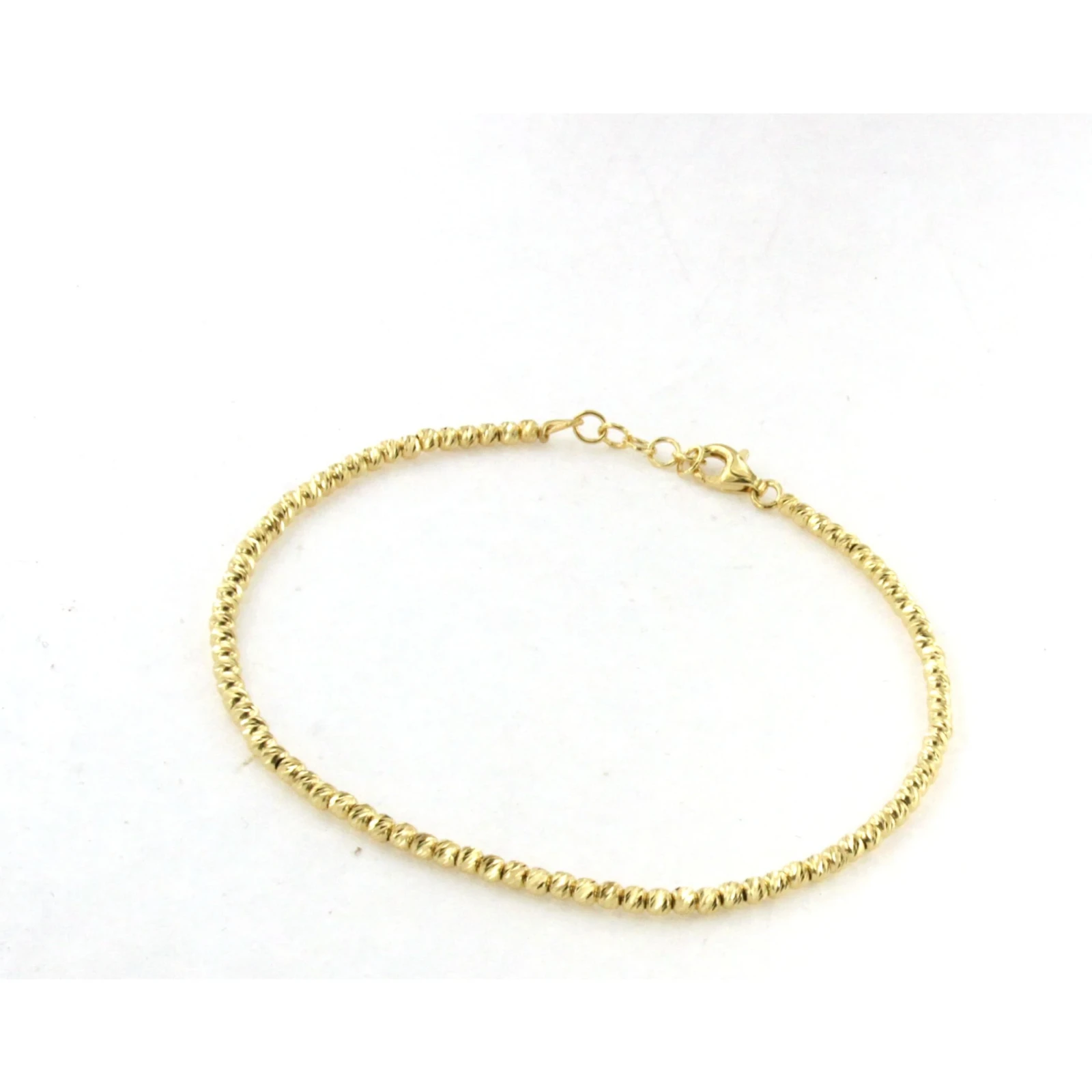 Bracciale in Oro 18kt con palline diamantate extra small 2.5mm Oro Giallo
