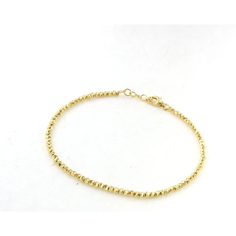 Tris di Bracciali in Oro 18kt con palline diamantate extra small 2.5mm