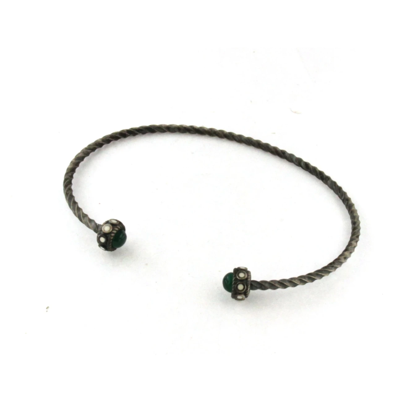 Bracciale in Argento invecchiato intrecciato senza chiusura