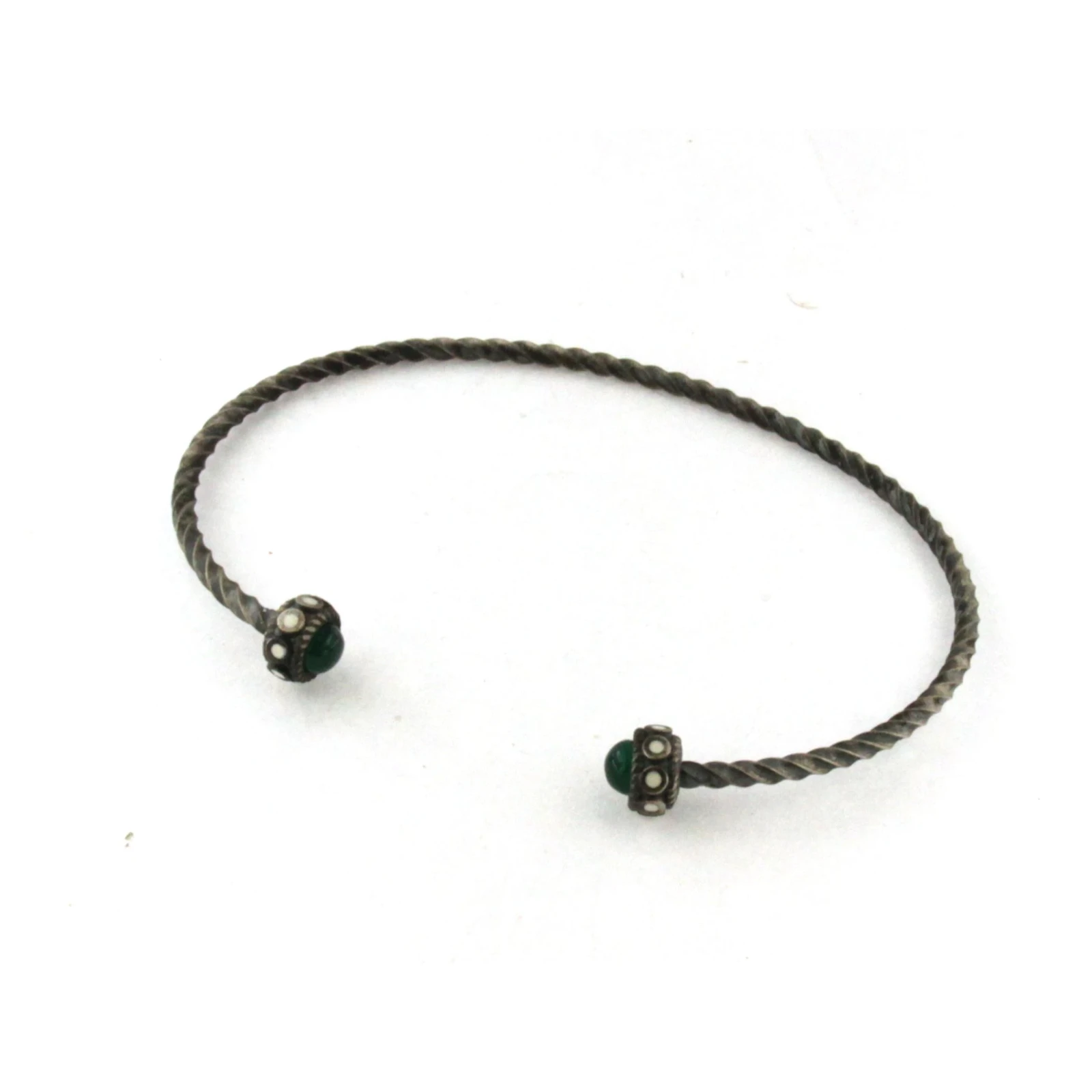 Bracciale in Argento invecchiato intrecciato senza chiusura