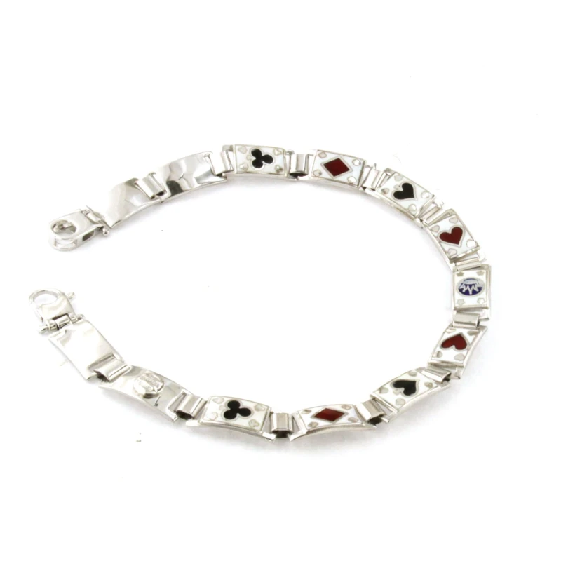 Bracciale Uomo in Argento con Carte da Gioco misura media