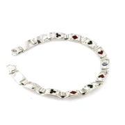 Bracciale Uomo in Argento con Carte da Gioco misura media