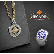 Pendente con Rosa dei Venti in argento