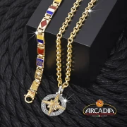 Pendente con Rosa dei Venti in argento