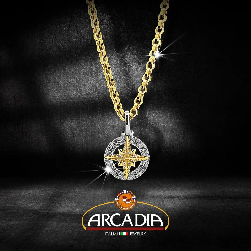 Pendente con Rosa dei Venti in argento