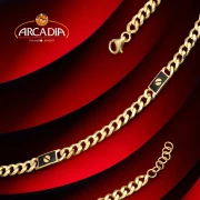 Bracciale con catena Groumette in Argento giallo