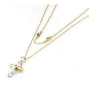 Catena da Uomo in Argento con Croce bicolore