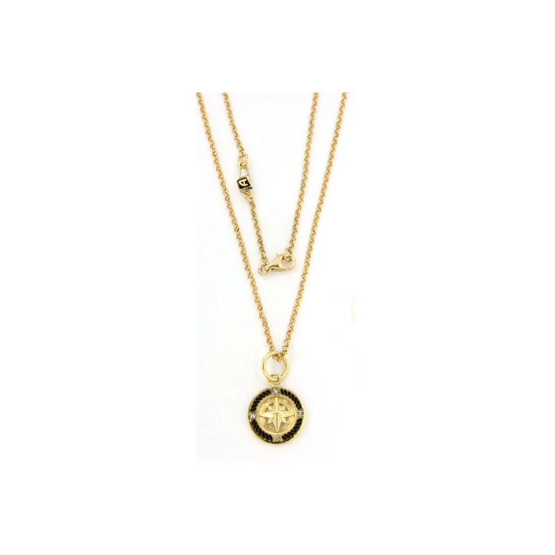 Collana in Argento giallo con rosa dei venti