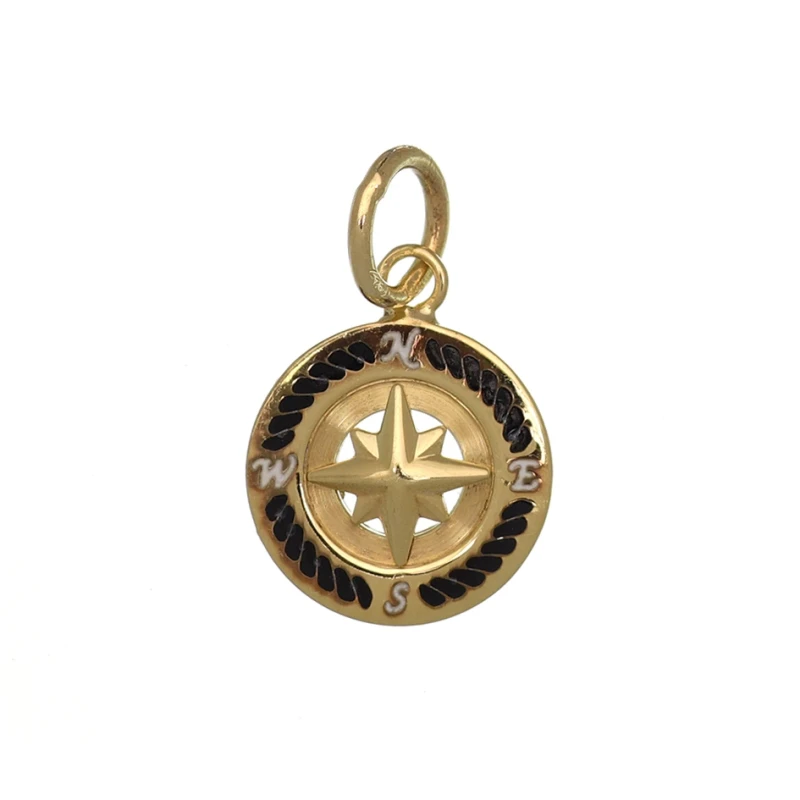 Pendente rosa dei venti in Argento giallo