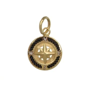 Pendente rosa dei venti in Argento giallo