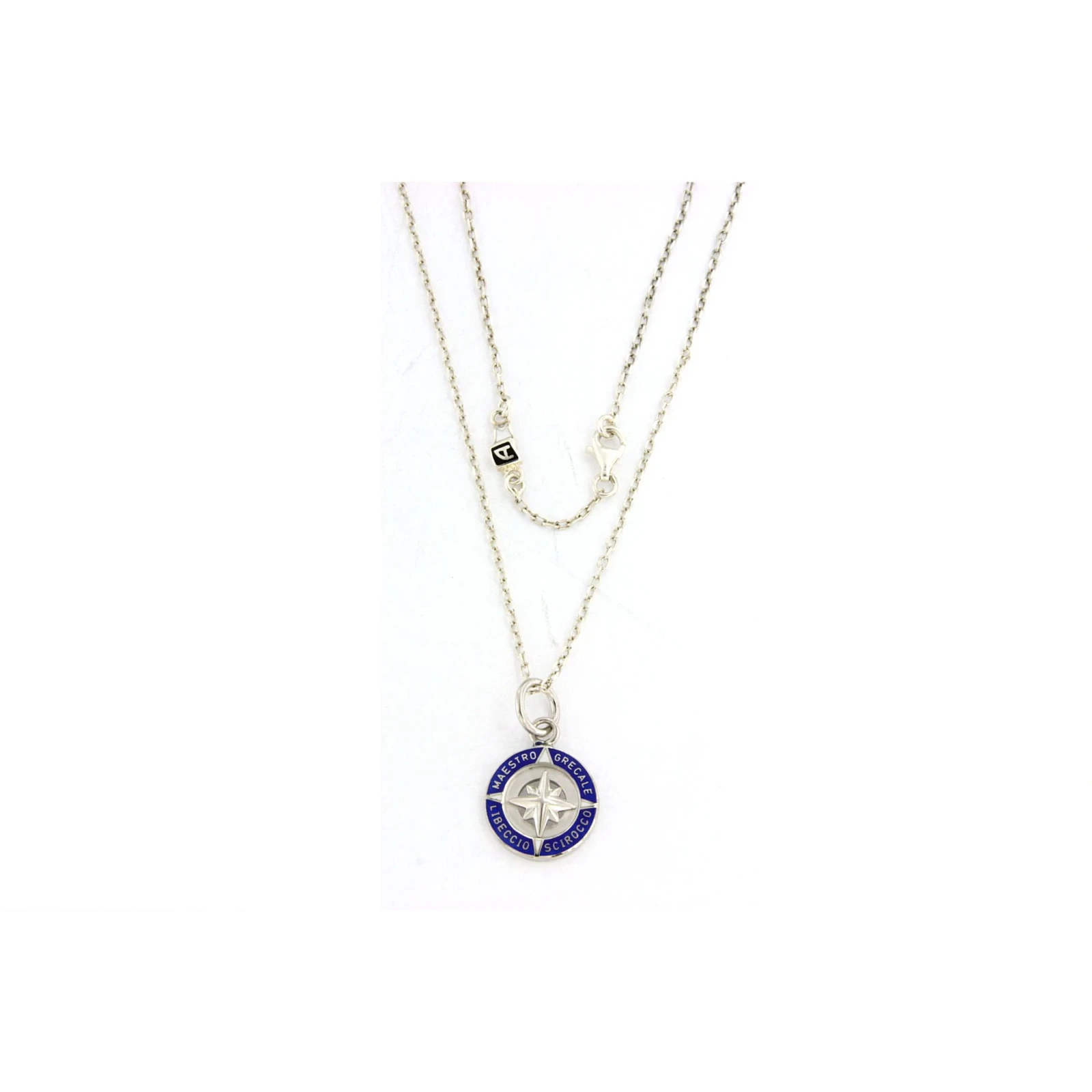 Collana in Argento con rosa dei venti con smalto