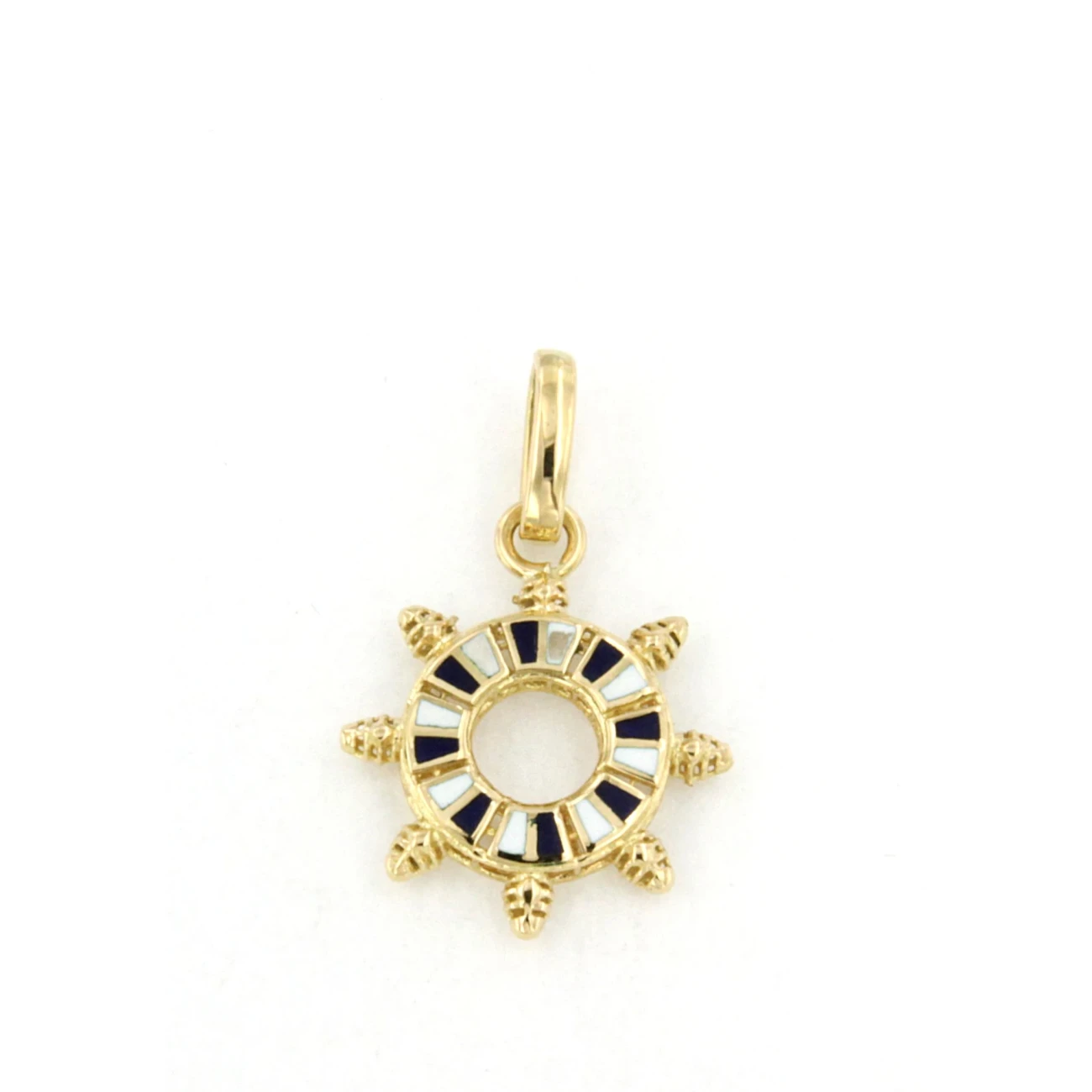 Pendente Timone in Oro giallo 18kt con Smalto