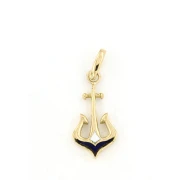 Pendente Ancora in Oro Giallo 18kt con smalto