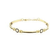 Bracciale in oro 18kt con rosa dei venti e spinello nero