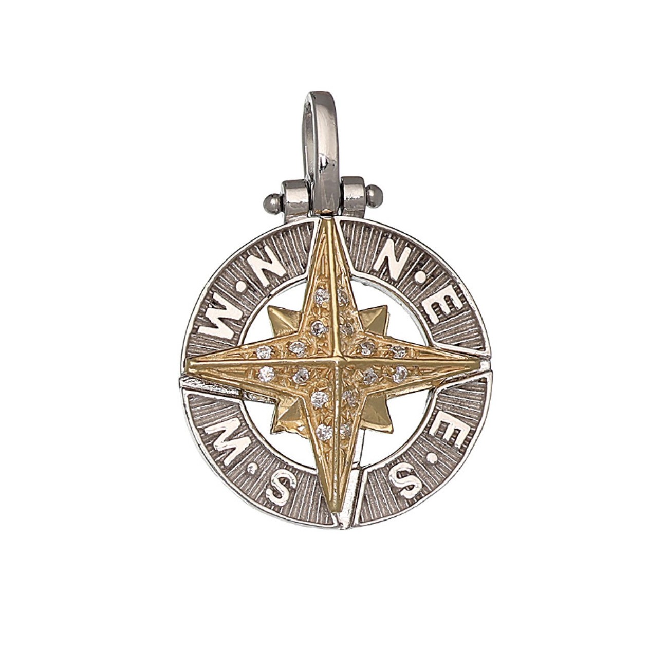 Pendente con Rosa dei Venti in argento