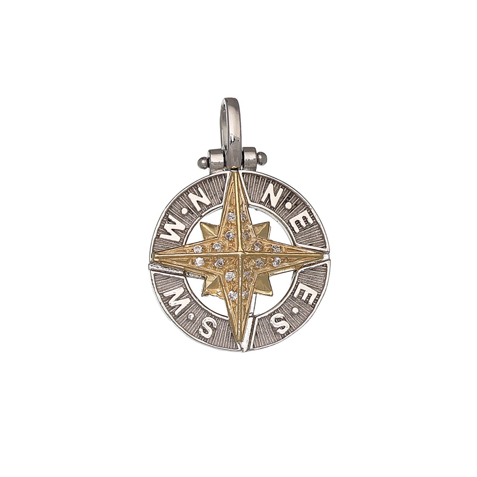 Pendente con Rosa dei Venti in argento