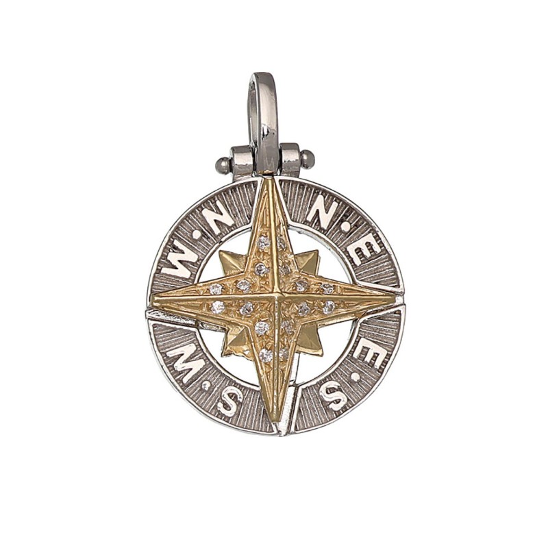Pendente con Rosa dei Venti in argento