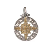Pendente con Rosa dei Venti in argento