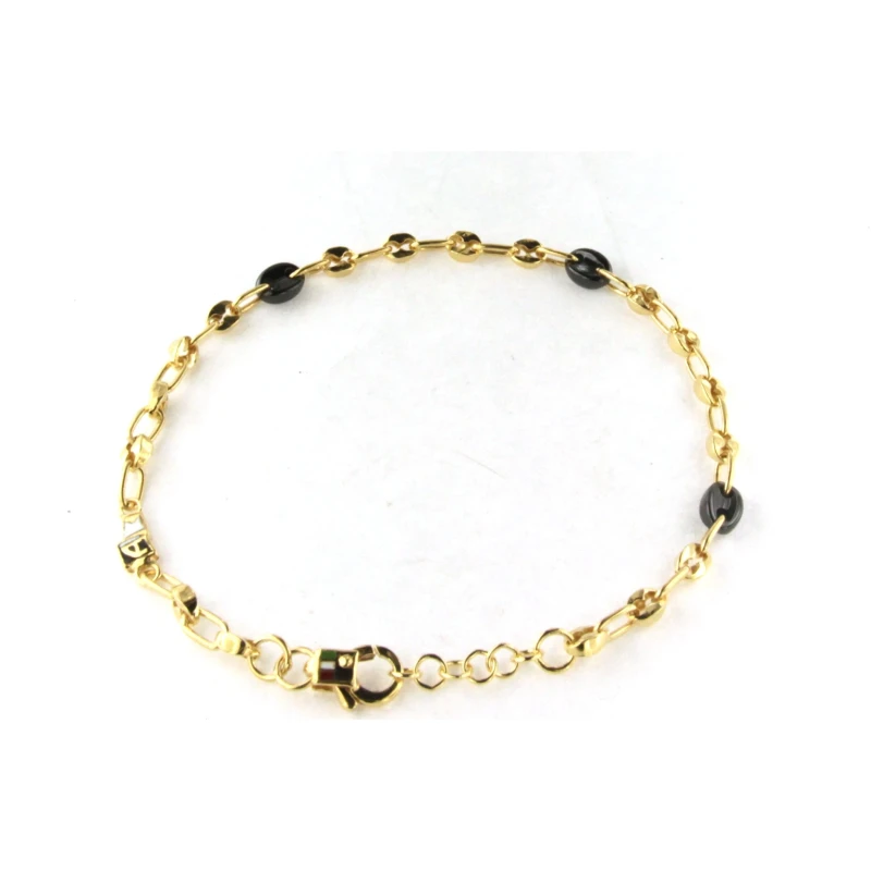 Collana da Uomo maglia Marina in Argento giallo con ceramica Arcadia