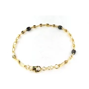 Collana da Uomo maglia Marina in Argento giallo con ceramica Arcadia