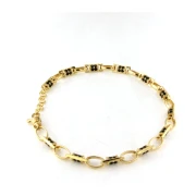 Bracciale in Argento giallo con pietre nere