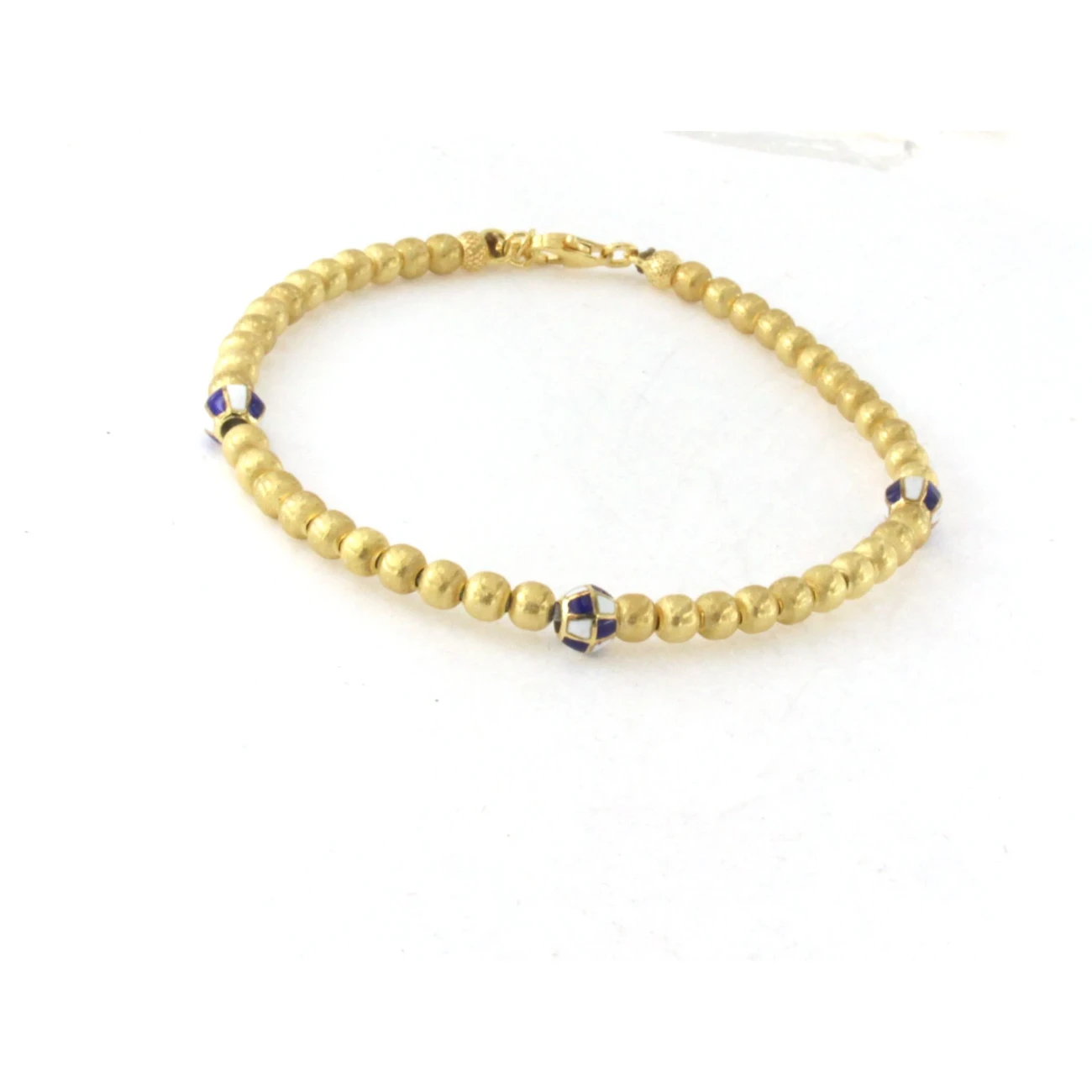 Bracciale in argento 925 con paline satinate e smalto