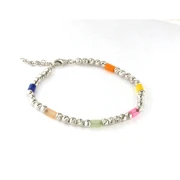 Bracciale in Argento bianco e elementi colorati
