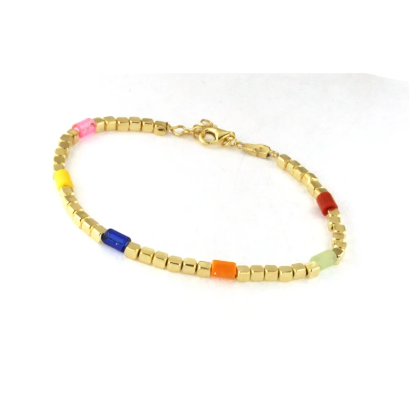Bracciale in Argento giallo e elementi colorati