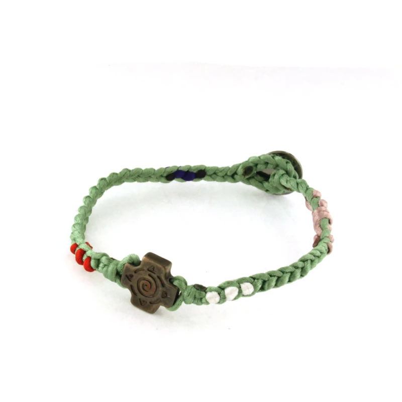 Bracciali in Bronzo con corda intecciata colorata