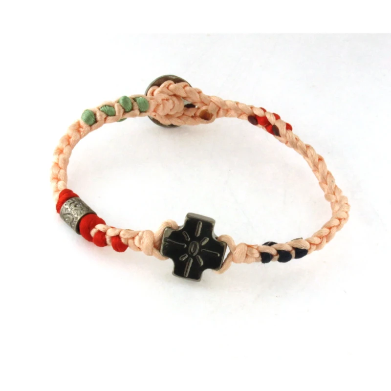 Bracciali in Bronzo con corda intecciata colorata