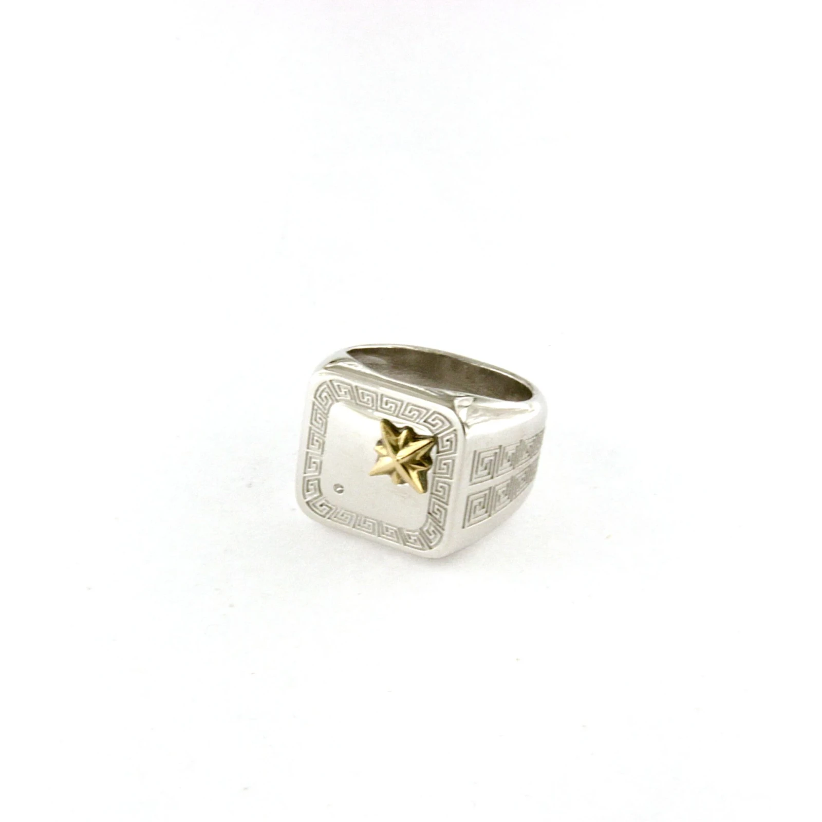 Anello da Uomo in Argento 925 con stella gialla