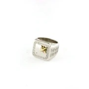 Anello da Uomo in Argento 925 con stella gialla