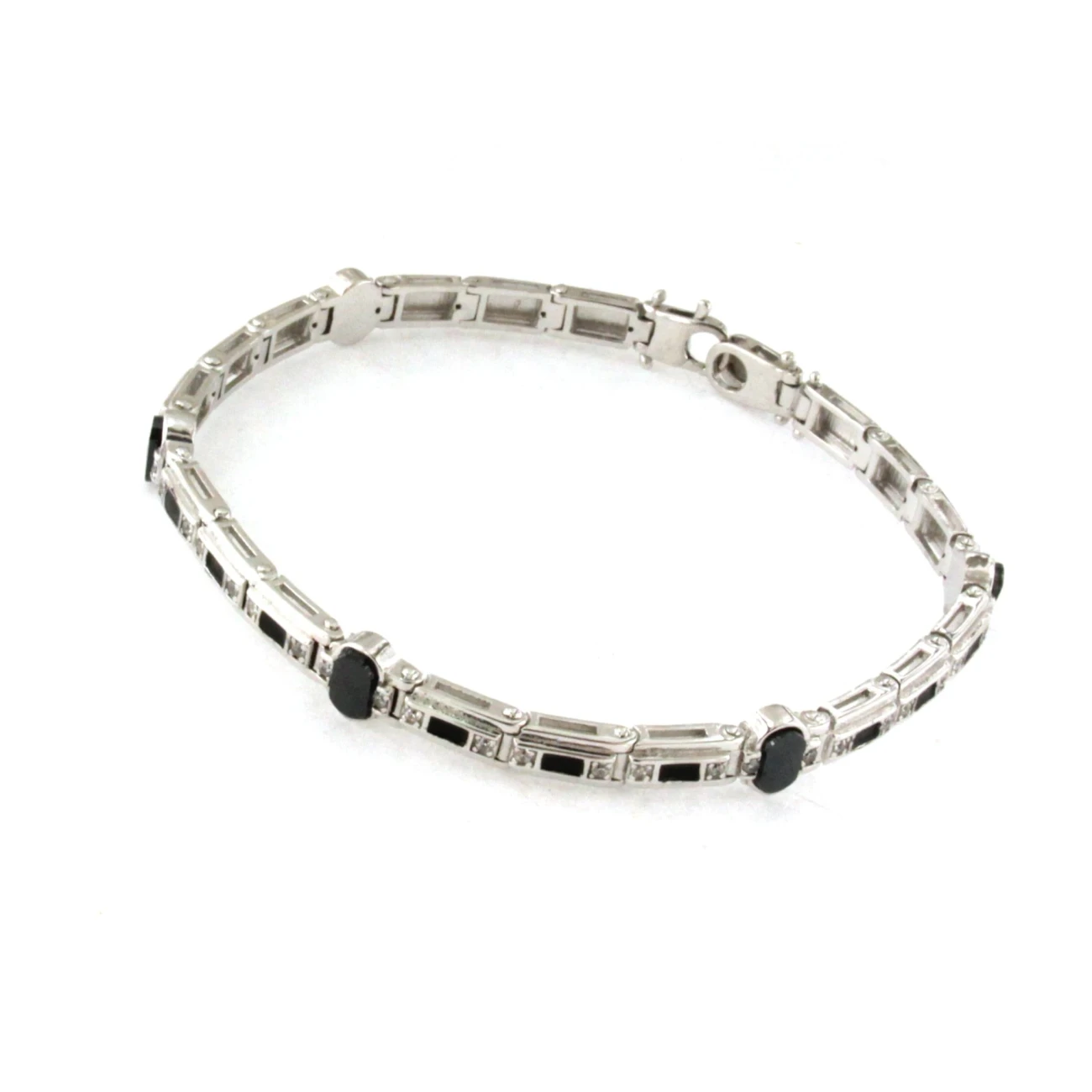 Bracciale  da Uomo in Argento  bianco con ceramica pietre e smalto