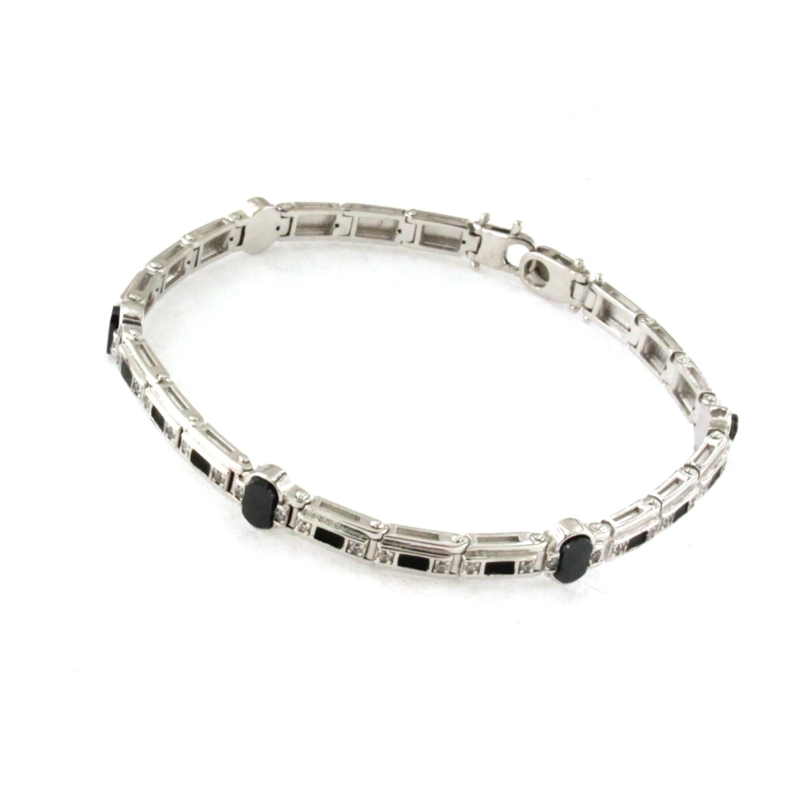 Bracciale  da Uomo in Argento  bianco con ceramica pietre e smalto