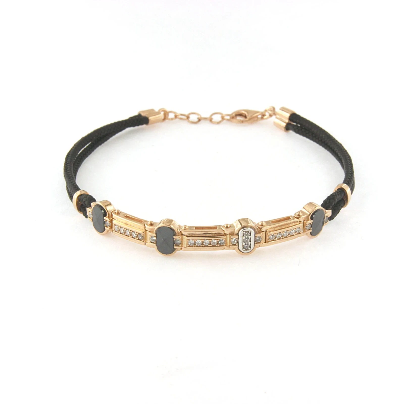 Bracciale Uomo in argento con pietre ceramica e sagola marinara