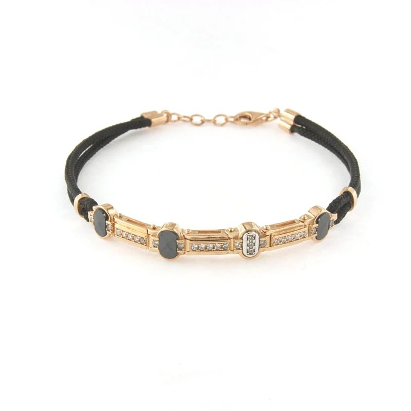 Bracciale Uomo in argento con pietre ceramica e sagola marinara