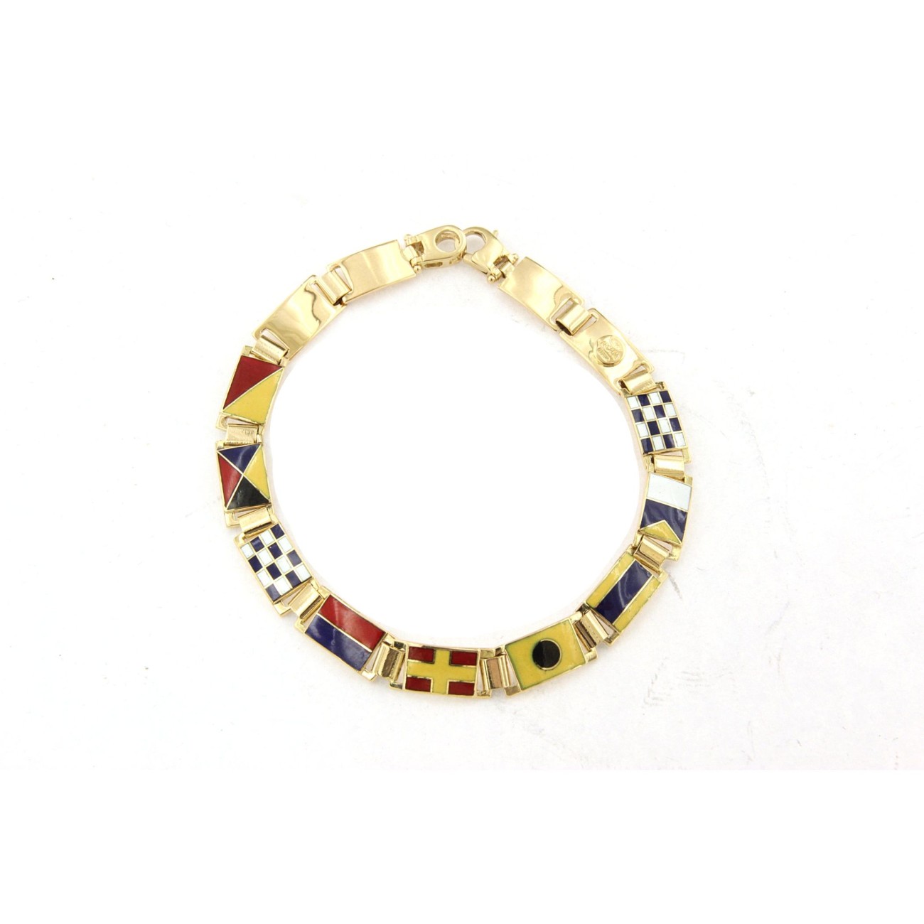 Bracciale in oro 18kt con bandiere nautiche misura media